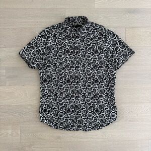 John Varvatos Star USA Floral Print Short Sleeve Button Up Shirt - Size M